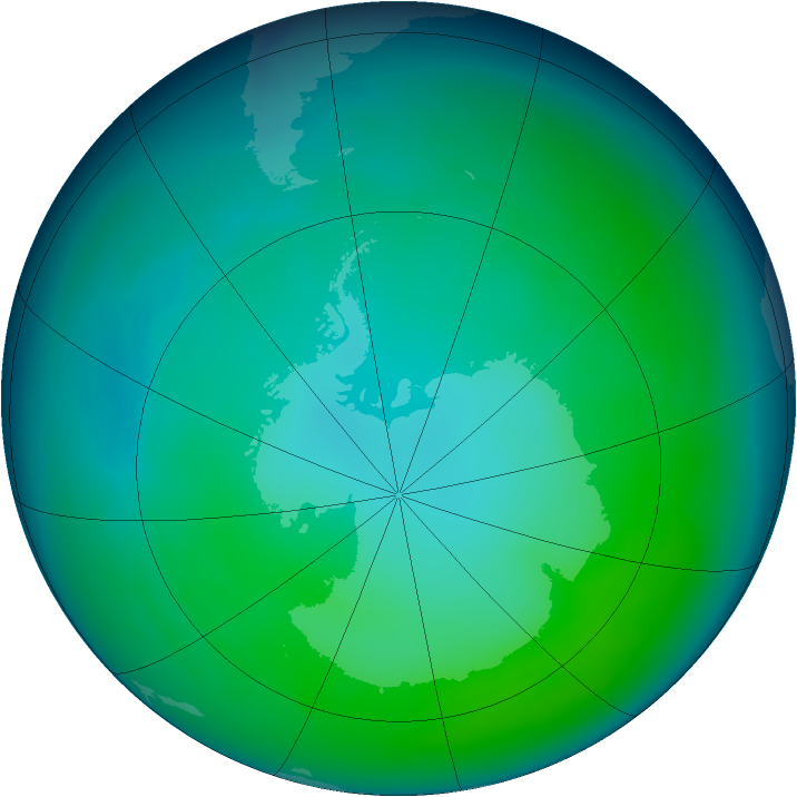 Antarctic ozone map for May 2008